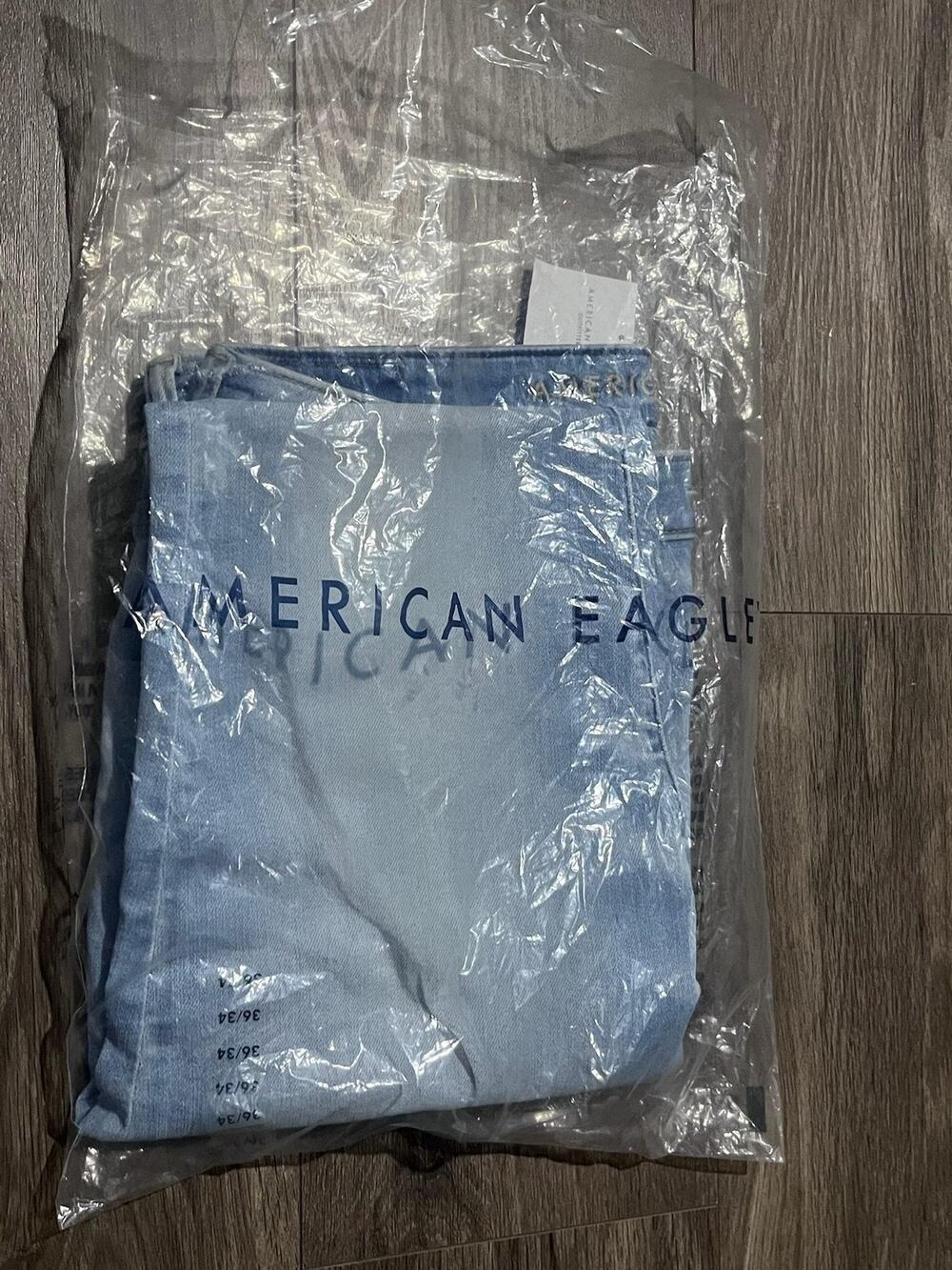American Eagle Jeans Mens 36x34 Blue Airflex 360 Slim Light Wash Stretch